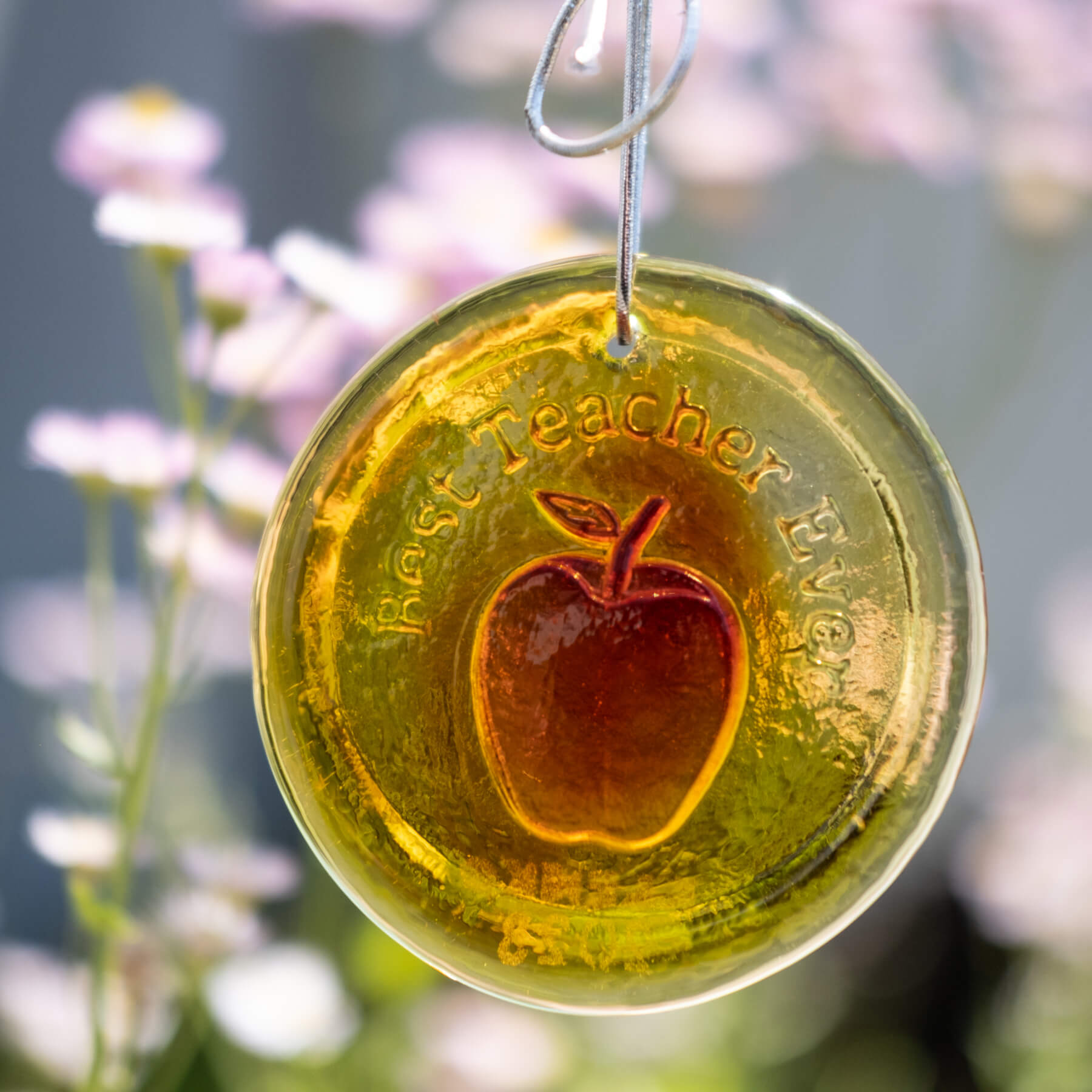 Suncatcher with Apple and text